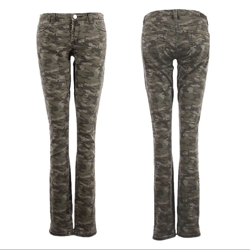 Blank NYC Camo Print Army Green Classic Low Rise Skinny Jeans Size 26
